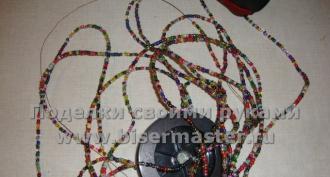 My basket with handicrafts - we weave from beads How to secure flowers from beads in a basket