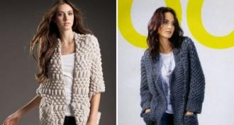 Paltoane și cardigane tricotate: modele pentru începători