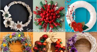 New Year's wreath on the door or how to make Christmas wreaths