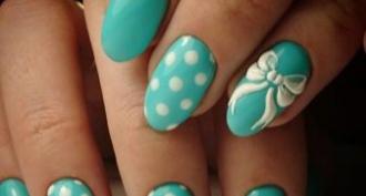 Turquoise manicure - magical shades on nails Turquoise and silver nails