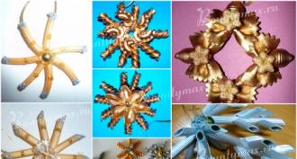 „Pasidaryk pats“ Naujųjų metų žaislai, pagaminti iš makaronų: nuotrauka Naujųjų metų makaronų amatai